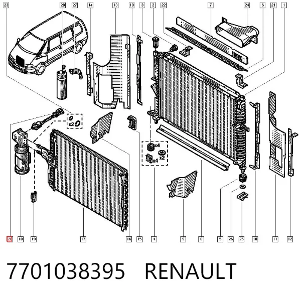 Датчик тиску кондиціонера 7701038395 Renault (RVI)