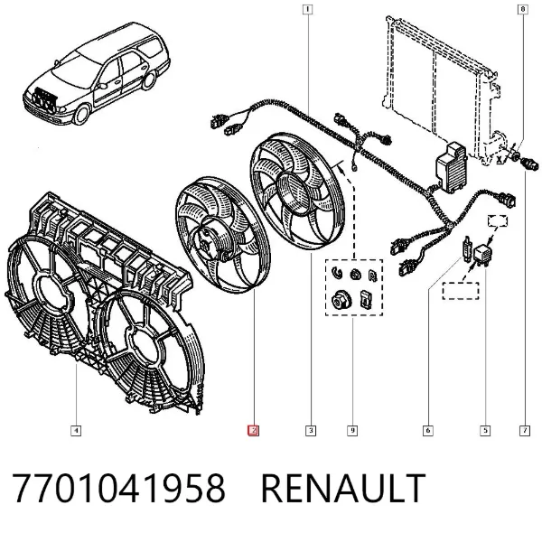 Вентилятор охолодження радіатора Renault Espace III