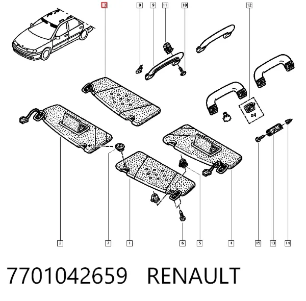 Сонцезахисний козирок Renault Laguna I