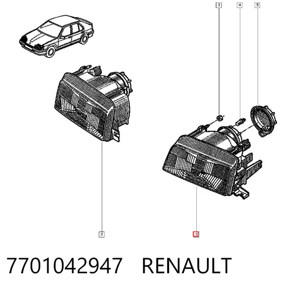 Фара ліва Renault 19 I