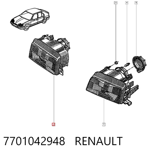 Фара права 7701042948 Renault (RVI)