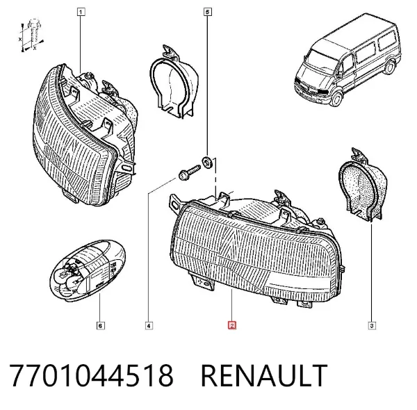 Фара ліва 7701044518 Renault (RVI)
