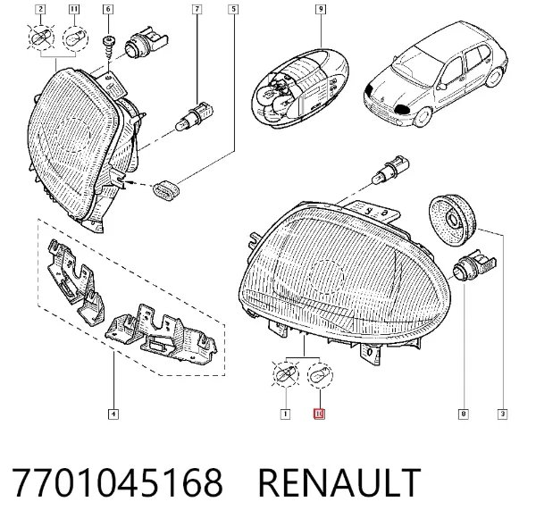 Фара ліва 7701045168 Renault (RVI)