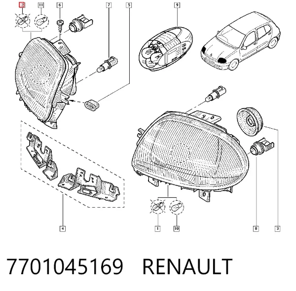 Фара права 7701045169 Renault (RVI)