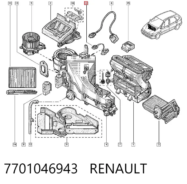 Резистор пічки 7701046943 Renault (RVI)