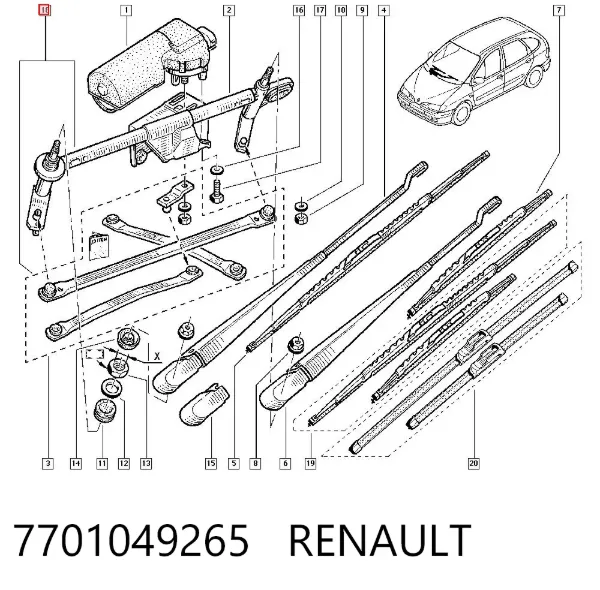Трапеція двірників 7701049265 Renault (RVI)