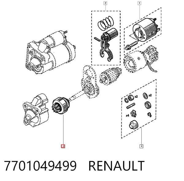 Бендикс стартера 7701049499 Renault (RVI)