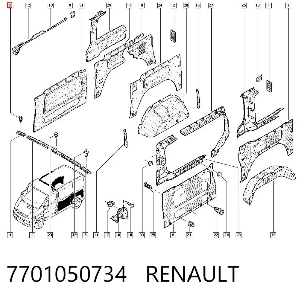 Пістон (кліп) кріплення обшивки дверей 7701050734 Renault (RVI)