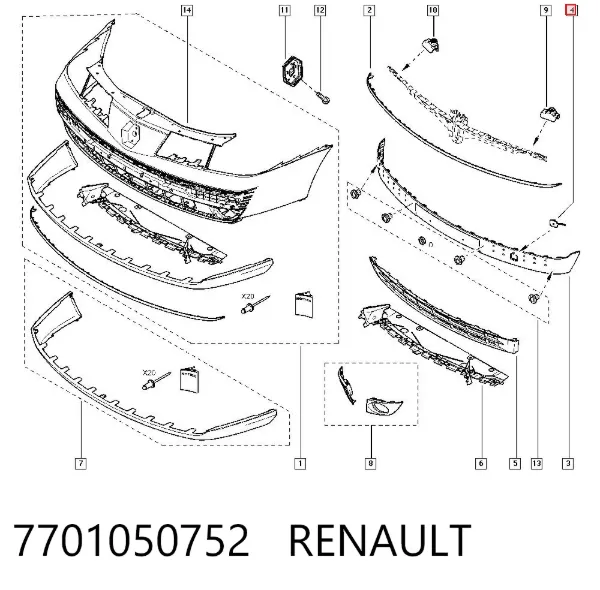 Заглушки буксирувального гака 7701050752 Renault (RVI)