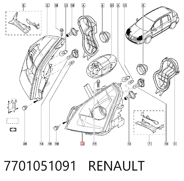 Фара ліва Renault Vel Satis BJ0