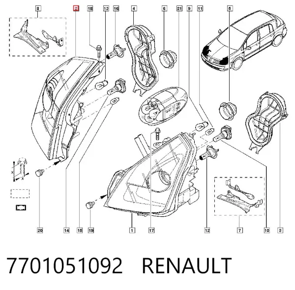 Фара права Renault Vel Satis BJ0