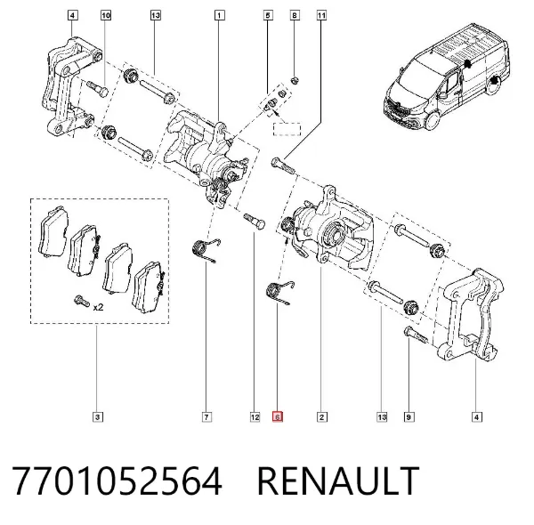 Ремкомплект супорту 7701052564 Renault (RVI)