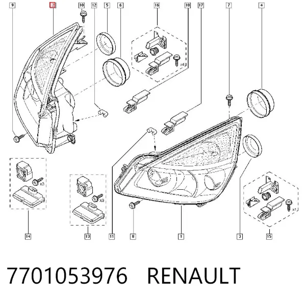 Фара права 7701053976 Renault (RVI)