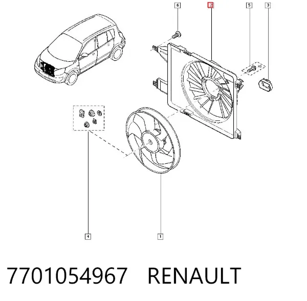 Дифузор (кожух) радіатора охолодження 7701054967 Renault (RVI)