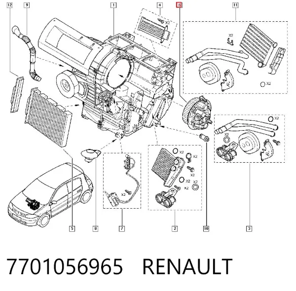 Вентилятора пічки 7701056965 Renault (RVI)