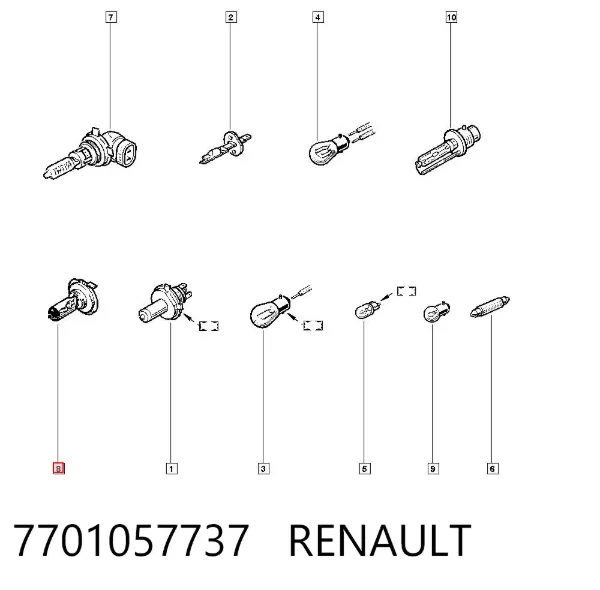 Лампочка галогенна 7701057737 Renault (RVI)