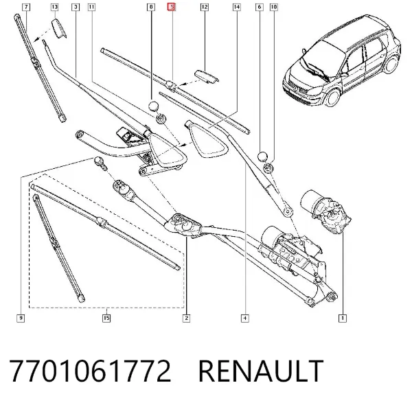 Щітки склоочисника 7701061772 Renault (RVI)