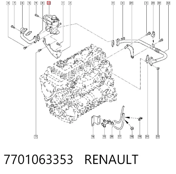 Клапан ЄГР 7701063353 Renault (RVI)
