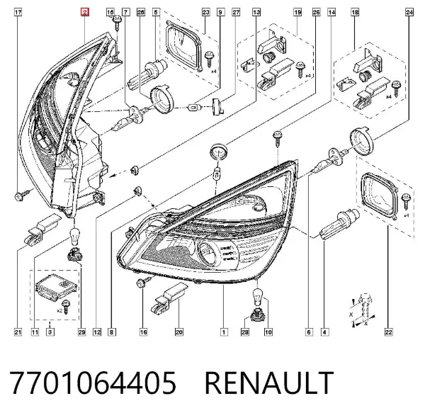 Фара права 7701064405 Renault (RVI)