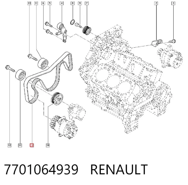 Ремінь генератора 7701064939 Renault (RVI)
