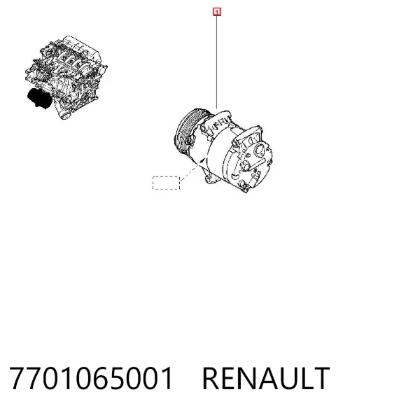 Компресор кондиціонера 7701065001 Renault (RVI)