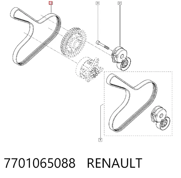 Ремінь генератора 7701065088 Renault (RVI)