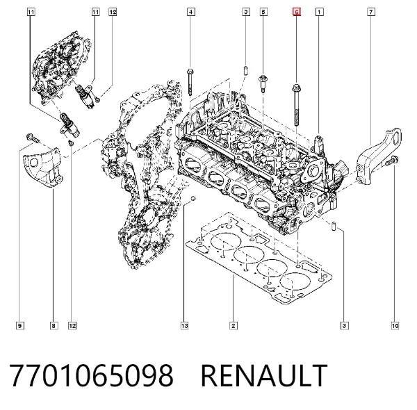 Болт ГБЦ 7701065098 Renault (RVI)