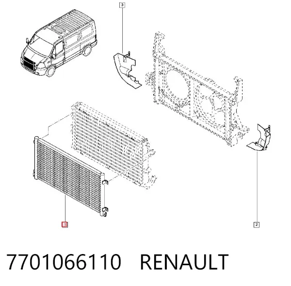 Радіатор кондиціонера 7701066110 Renault (RVI)