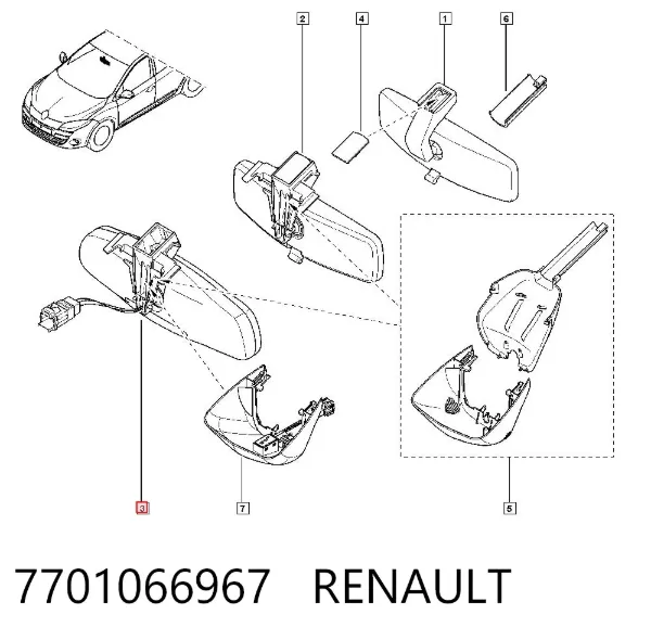 Дзеркало салону 7701066967 Renault (RVI)