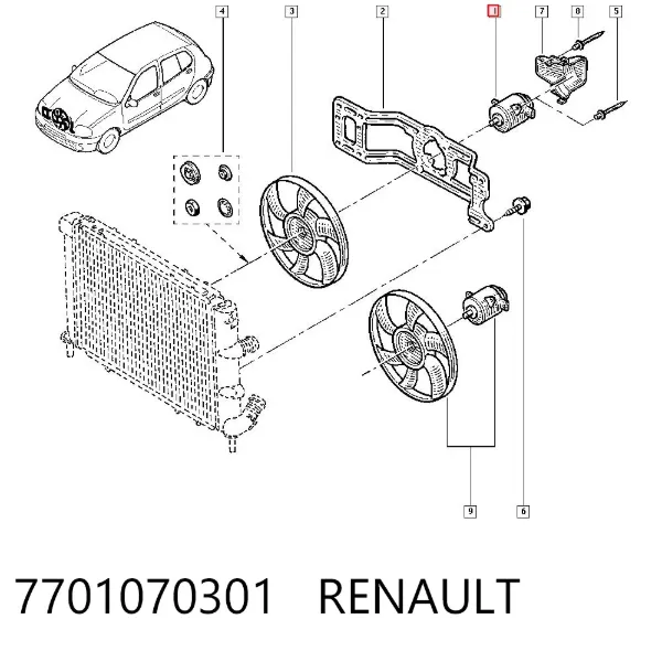 Двигун вентилятора системи охолодження 7701070301 Renault (RVI)