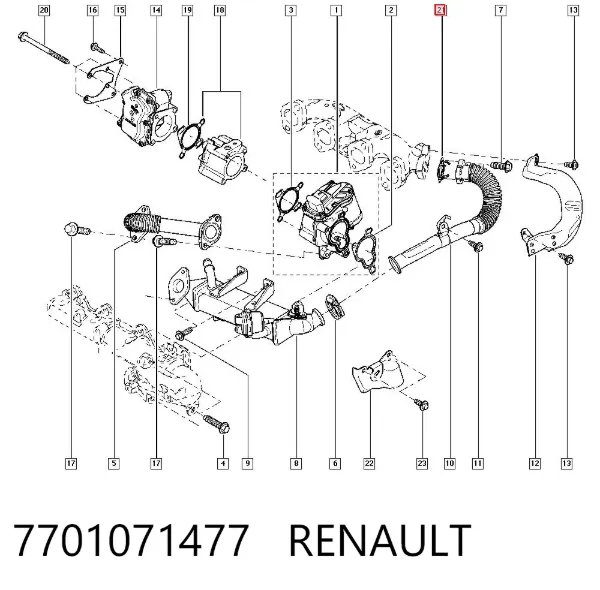 Прокладка колектора 7701071477 Renault (RVI)