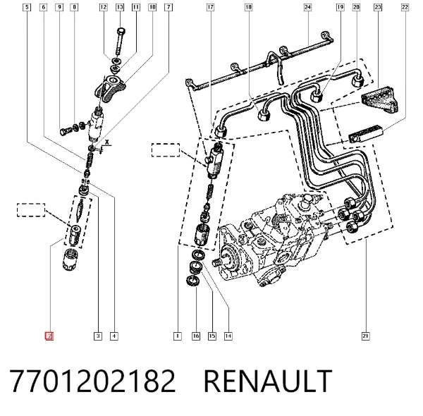 Розпилювач дизельної форсунки 7701202182 Renault (RVI)
