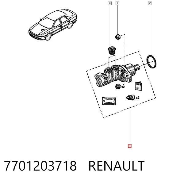 Головний гальмівний циліндр 7701203718 Renault (RVI)