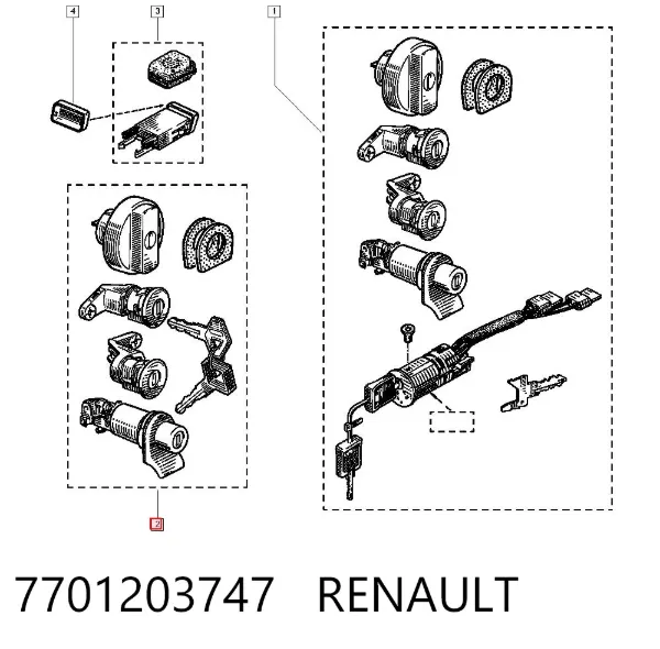 Личинки замків Renault 19 I