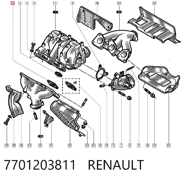 Прокладка колектора 7701203811 Renault (RVI)