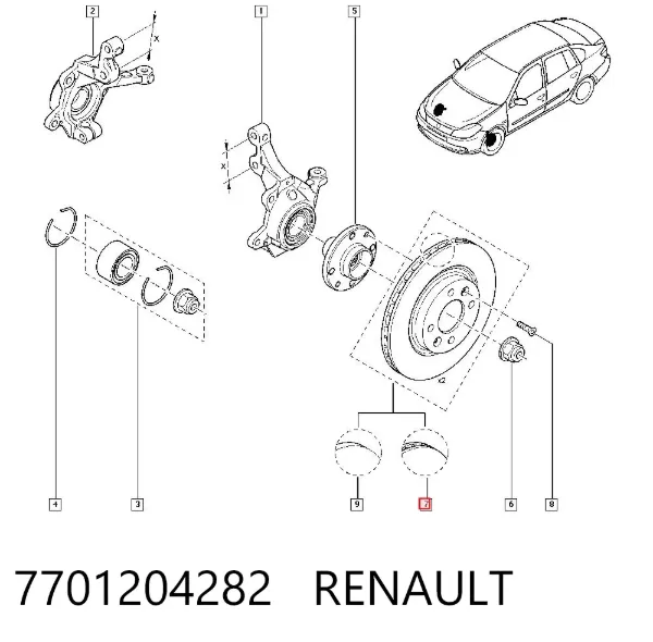 Гальмівні диски передні 7701204282 Renault (RVI)
