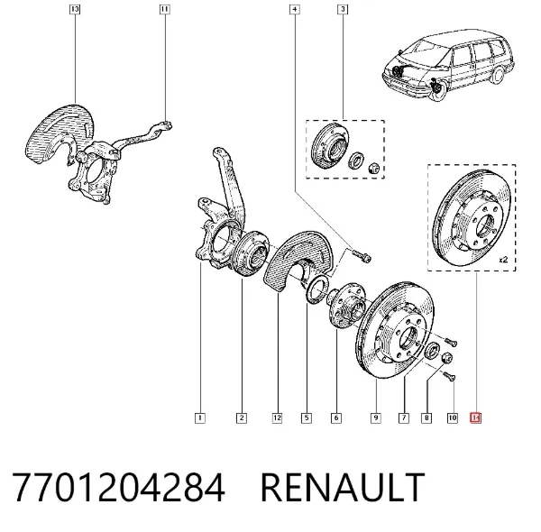 Гальмівні диски передні 7701204284 Renault (RVI)