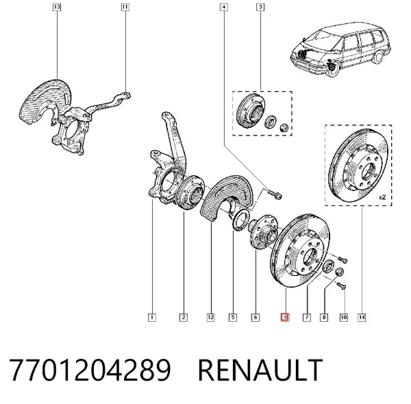 Гальмівні диски передні 7701204289 Renault (RVI)