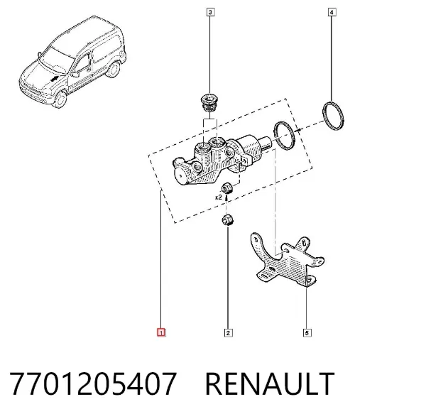 Головний гальмівний циліндр 7701205407 Renault (RVI)