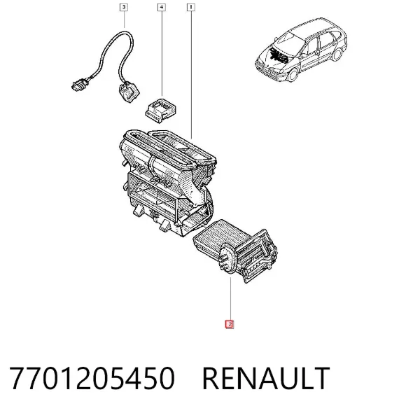 Радіатор пічки 7701205450 Renault (RVI)