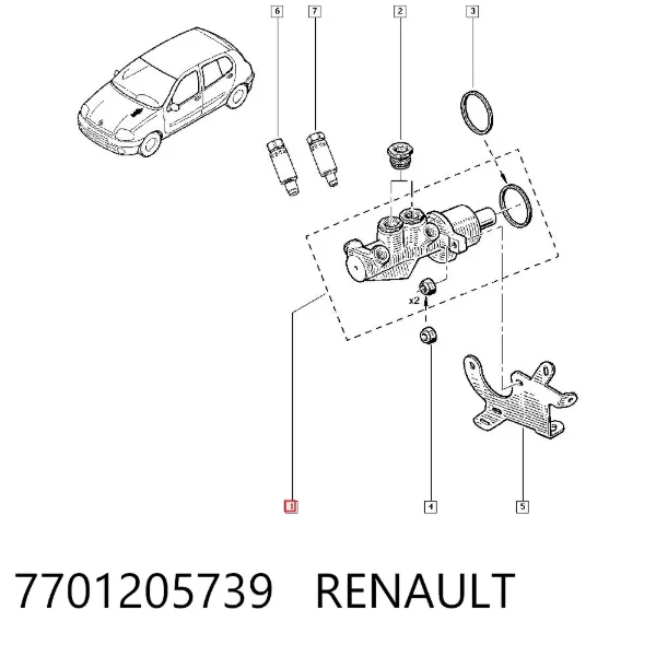 Головний гальмівний циліндр 7701205739 Renault (RVI)