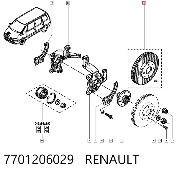 Гальмівні диски передні 7701206029 Renault (RVI)