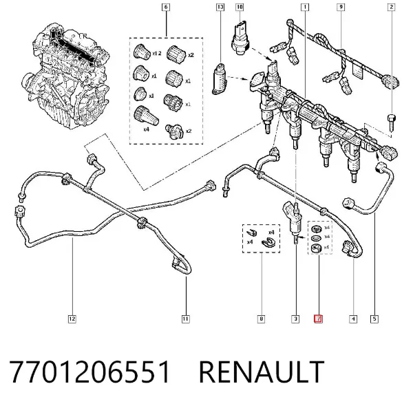 Кільце форсунки 7701206551 Renault (RVI)