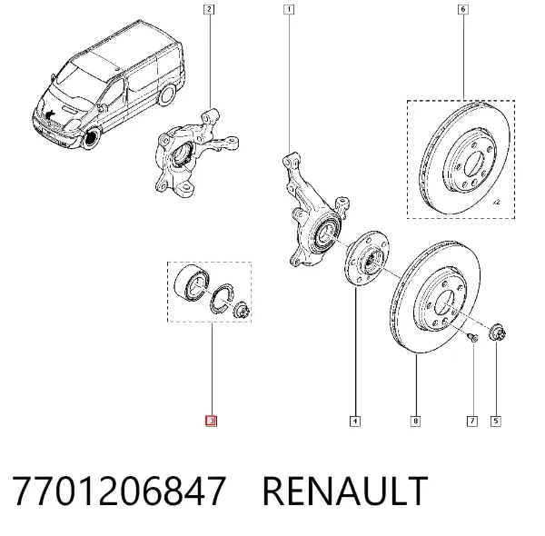 Підшипник ступиці 7701206847 Renault (RVI)