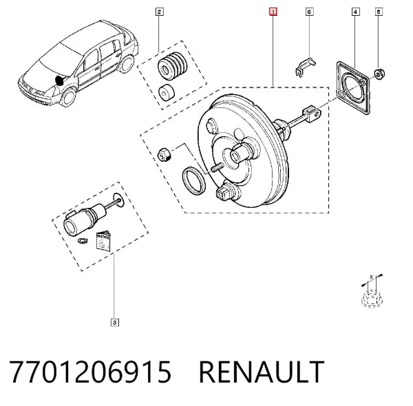 Підсилювач гальм 7701206915 Renault (RVI)
