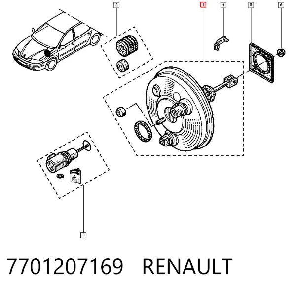 Підсилювач гальм 7701207169 Renault (RVI)