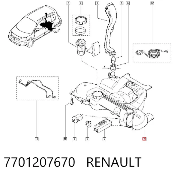 Паливний бак 7701207670 Renault (RVI)