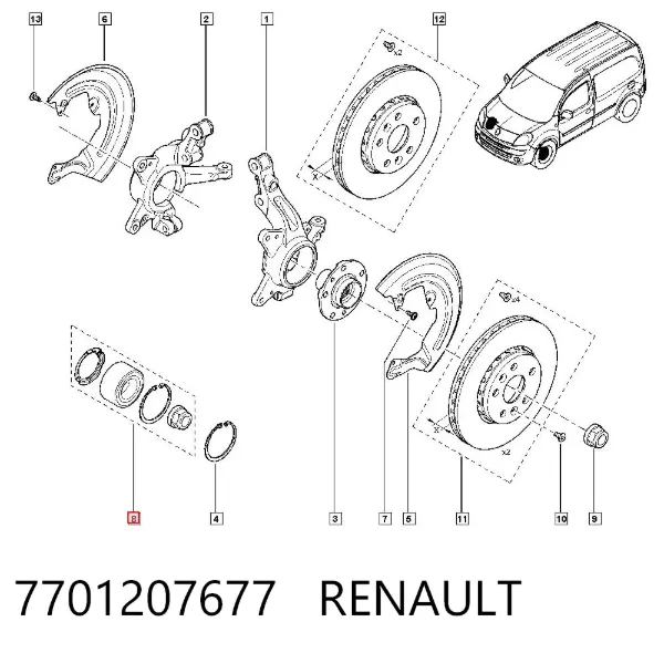 Підшипник ступиці 7701207677 Renault (RVI)