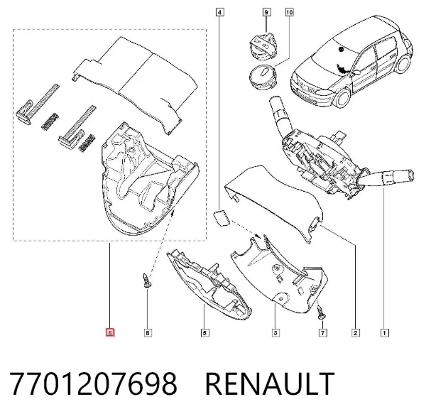 Захисний кожух кермового механізму 7701207698 Renault (RVI)