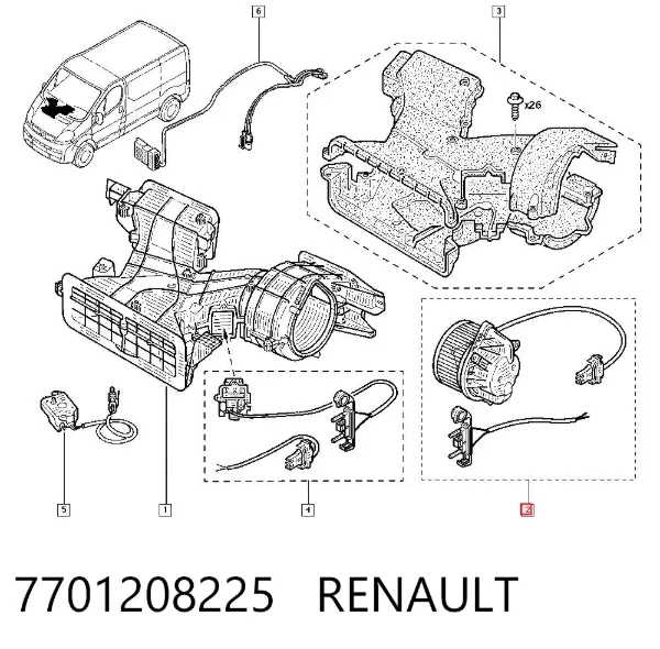 Вентилятора пічки 7701208225 Renault (RVI)